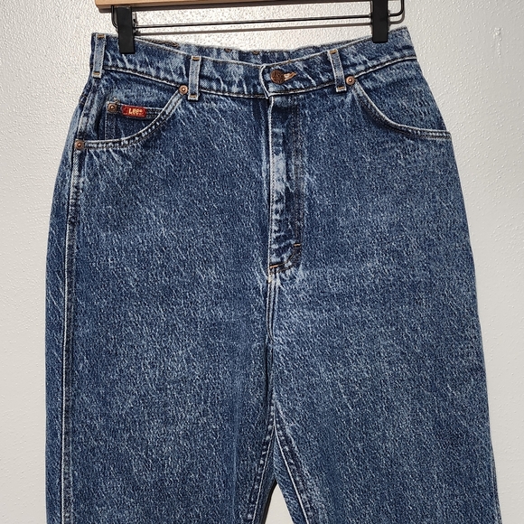 LEE Jeans Womens 12 Medium Blue Vintage 90s High Waist Mom Tapered Retro - Picture 3 of 9